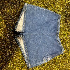 American apparel jean shorts with sides zipper
